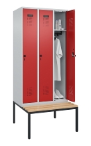 C+P Spind Evolo PLUS 0490507-32 mit Bank 3 Abt.400mm Drehriegel (HxBxT) 2120x1200x815mm 9016/3015