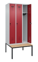C+P Spind Evolo PLUS 0490507-32 mit Bank 3 Abt.400mm Drehriegel (HxBxT) 2120x1200x815mm 9016/3015