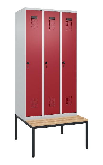 C+P Spind Evolo PLUS 0490507-32 mit Bank 3 Abt.400mm Drehriegel (HxBxT) 2120x1200x815mm 9016/3015
