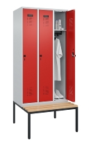 C+P Spind Evolo PLUS 0490507-32 mit Bank 3 Abt.400mm Drehriegel (HxBxT) 2120x1200x815mm 9016/3015