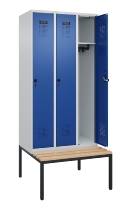 C+P Spind Evolo PLUS 0490507-30 mit Bank 3 Abt.300mm Drehriegel (HxBxT) 2120x900x815mm 7035/5010