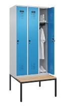 C+P Spind Evolo PLUS 0490507-32 mit Bank 3 Abt.400mm Drehriegel (HxBxT) 2120x1200x815mm 9016/3015