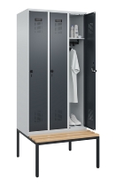 C+P Spind Evolo PLUS 0490507-32 mit Bank 3 Abt.400mm Drehriegel (HxBxT) 2120x1200x815mm 9016/3015