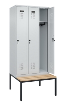 C+P Spind Evolo PLUS 0490507-32 mit Bank 3 Abt.400mm Drehriegel (HxBxT) 2120x1200x815mm 9016/3015