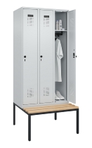 C+P Spind Evolo PLUS 0490507-32 mit Bank 3 Abt.400mm Drehriegel (HxBxT) 2120x1200x815mm 9016/3015