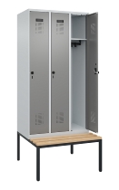C+P Spind Evolo PLUS 0490507-32 mit Bank 3 Abt.400mm Drehriegel (HxBxT) 2120x1200x815mm 9016/3015
