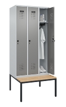 C+P Spind Evolo PLUS 0490507-32 mit Bank 3 Abt.400mm Drehriegel (HxBxT) 2120x1200x815mm 9016/3015