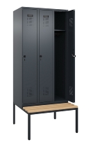 C+P Spind Evolo PLUS 0490507-32 mit Bank 3 Abt.400mm Drehriegel (HxBxT) 2120x1200x815mm 9016/3015