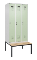 C+P Spind Evolo PLUS 0490507-32 mit Bank 3 Abt.400mm Drehriegel (HxBxT) 2120x1200x815mm 9016/3015