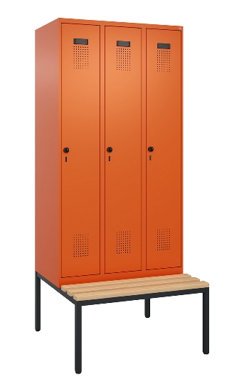 C+P Spind Evolo PLUS 0490507-30 mit Bank 3 Abt.300mm Drehriegel (HxBxT) 2120x900x815mm 0010/0010