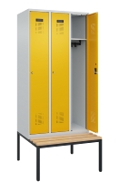 C+P Spind Evolo PLUS 0490507-32 mit Bank 3 Abt.400mm Drehriegel (HxBxT) 2120x1200x815mm 9016/3015