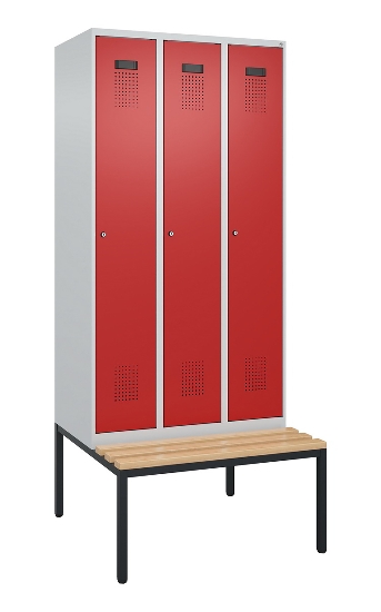 C+P Spind Evolo PLUS 0490507-32 mit Bank 3 Abt.400mm Drehriegel (HxBxT) 2120x1200x815mm 9016/3015