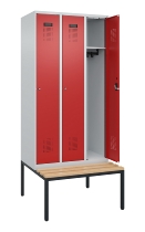 C+P Spind Evolo PLUS 0490507-32 mit Bank 3 Abt.400mm Drehriegel (HxBxT) 2120x1200x815mm 9016/3015