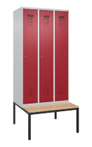 C+P Spind Evolo PLUS 0490507-32 mit Bank 3 Abt.400mm Drehriegel (HxBxT) 2120x1200x815mm 9016/3015