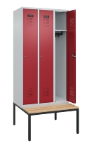 C+P Spind Evolo PLUS 0490507-32 mit Bank 3 Abt.400mm Drehriegel (HxBxT) 2120x1200x815mm 9016/3015