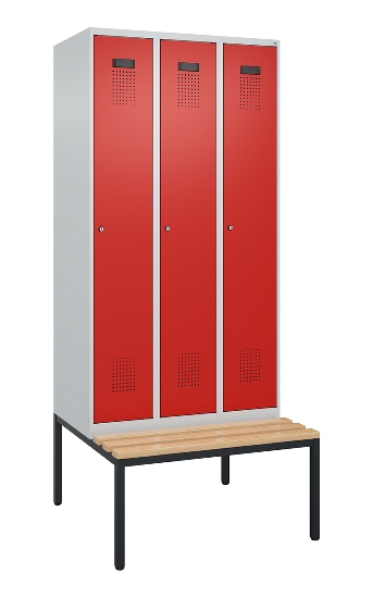 C+P Spind Evolo PLUS 0490507-32 mit Bank 3 Abt.400mm Drehriegel (HxBxT) 2120x1200x815mm 9016/3015