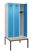 C+P Spind Evolo PLUS 0490507-32 mit Bank 3 Abt.400mm Drehriegel (HxBxT) 2120x1200x815mm 9016/3015