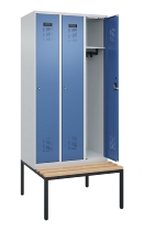 C+P Spind Evolo PLUS 0490507-32 mit Bank 3 Abt.400mm Drehriegel (HxBxT) 2120x1200x815mm 9016/3015