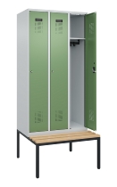 C+P Spind Evolo PLUS 0490507-32 mit Bank 3 Abt.400mm Drehriegel (HxBxT) 2120x1200x815mm 9016/3015