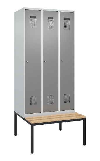 C+P Spind Evolo PLUS 0490507-32 mit Bank 3 Abt.400mm Drehriegel (HxBxT) 2120x1200x815mm 9016/3015