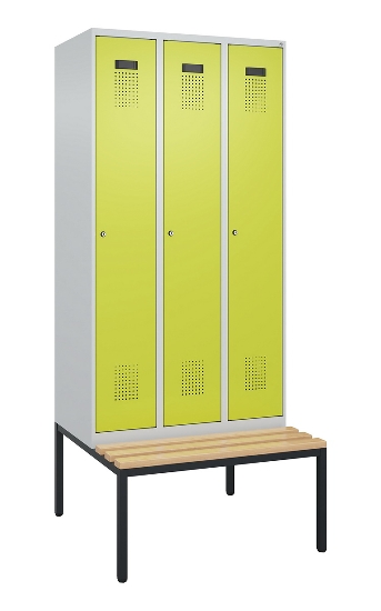 C+P Spind Evolo PLUS 0490507-32 mit Bank 3 Abt.400mm Drehriegel (HxBxT) 2120x1200x815mm 9016/3015