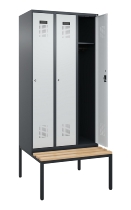 C+P Spind Evolo PLUS 0490507-32 mit Bank 3 Abt.400mm Drehriegel (HxBxT) 2120x1200x815mm 9016/3015