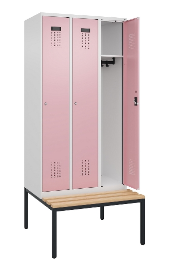 C+P Spind Evolo PLUS 0490507-32 mit Bank 3 Abt.400mm Drehriegel (HxBxT) 2120x1200x815mm 9016/3015