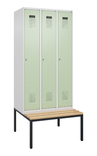 C+P Spind Evolo PLUS 0490507-32 mit Bank 3 Abt.400mm Drehriegel (HxBxT) 2120x1200x815mm 9016/3015