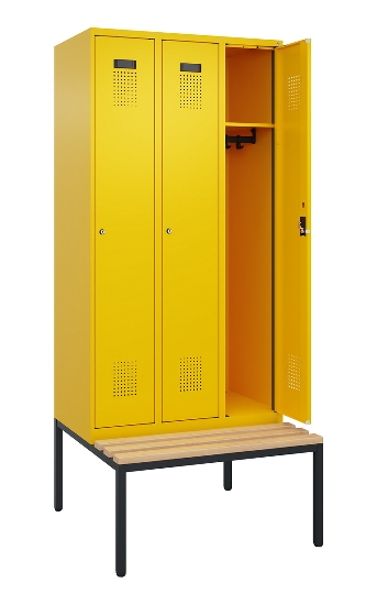 C+P Spind Evolo PLUS 0490507-30 mit Bank 3 Abt.300mm Drehriegel (HxBxT) 2120x900x815mm 0010/0010