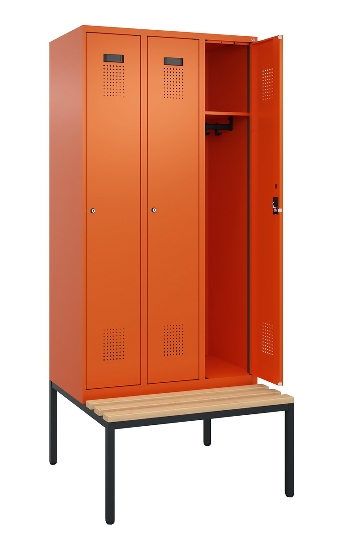 C+P Spind Evolo PLUS 0490507-30 mit Bank 3 Abt.300mm Drehriegel (HxBxT) 2120x900x815mm 0010/0010