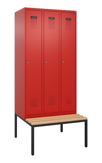 C+P Spind Evolo PLUS 0490507-30 mit Bank 3 Abt.300mm Drehriegel (HxBxT) 2120x900x815mm 0010/0010