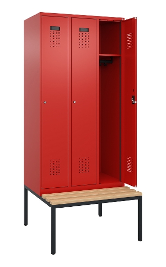 C+P Spind Evolo PLUS 0490507-30 mit Bank 3 Abt.300mm Drehriegel (HxBxT) 2120x900x815mm 0010/0010