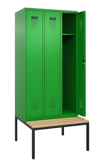 C+P Spind Evolo PLUS 0490507-30 mit Bank 3 Abt.300mm Drehriegel (HxBxT) 2120x900x815mm 0010/0010