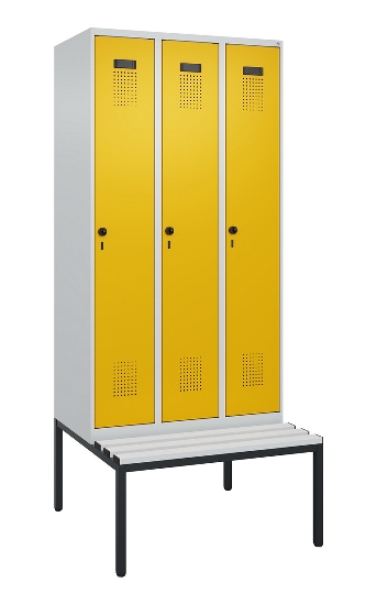 C+P Spind Evolo PLUS 0490507-12 mit Bank 1 Abt.400mm Drehriegel (HxBxT) 2120x400x815mm 7035/6011