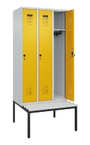 C+P Spind Evolo PLUS 0490507-12 mit Bank 1 Abt.400mm Drehriegel (HxBxT) 2120x400x815mm 7035/6011