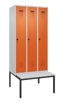 C+P Spind Evolo PLUS 0490507-12 mit Bank 1 Abt.400mm Drehriegel (HxBxT) 2120x400x815mm 7035/6011