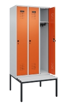 C+P Spind Evolo PLUS 0490507-12 mit Bank 1 Abt.400mm Drehriegel (HxBxT) 2120x400x815mm 7035/6011