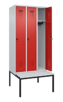 C+P Spind Evolo PLUS 0490507-12 mit Bank 1 Abt.400mm Drehriegel (HxBxT) 2120x400x815mm 7035/6011