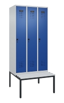 C+P Spind Evolo PLUS 0490507-12 mit Bank 1 Abt.400mm Drehriegel (HxBxT) 2120x400x815mm 7035/6011