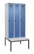 C+P Spind Evolo PLUS 0490507-12 mit Bank 1 Abt.400mm Drehriegel (HxBxT) 2120x400x815mm 7035/6011