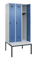 C+P Spind Evolo PLUS 0490507-12 mit Bank 1 Abt.400mm Drehriegel (HxBxT) 2120x400x815mm 7035/6011
