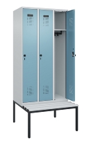 C+P Spind Evolo PLUS 0490507-12 mit Bank 1 Abt.400mm Drehriegel (HxBxT) 2120x400x815mm 7035/6011