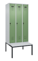 C+P Spind Evolo PLUS 0490507-12 mit Bank 1 Abt.400mm Drehriegel (HxBxT) 2120x400x815mm 7035/6011