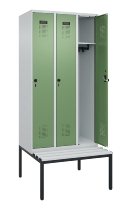 C+P Spind Evolo PLUS 0490507-12 mit Bank 1 Abt.400mm Drehriegel (HxBxT) 2120x400x815mm 7035/6011