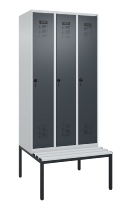 C+P Spind Evolo PLUS 0490507-12 mit Bank 1 Abt.400mm Drehriegel (HxBxT) 2120x400x815mm 7035/6011