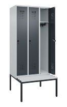 C+P Spind Evolo PLUS 0490507-12 mit Bank 1 Abt.400mm Drehriegel (HxBxT) 2120x400x815mm 7035/6011