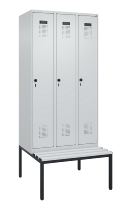 C+P Spind Evolo PLUS 0490507-12 mit Bank 1 Abt.400mm Drehriegel (HxBxT) 2120x400x815mm 7035/6011