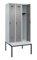 C+P Spind Evolo PLUS 0490507-12 mit Bank 1 Abt.400mm Drehriegel (HxBxT) 2120x400x815mm 7035/6011