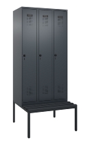 C+P Spind Evolo PLUS 0490507-12 mit Bank 1 Abt.400mm Drehriegel (HxBxT) 2120x400x815mm 7035/6011