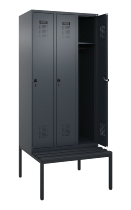 C+P Spind Evolo PLUS 0490507-12 mit Bank 1 Abt.400mm Drehriegel (HxBxT) 2120x400x815mm 7035/6011